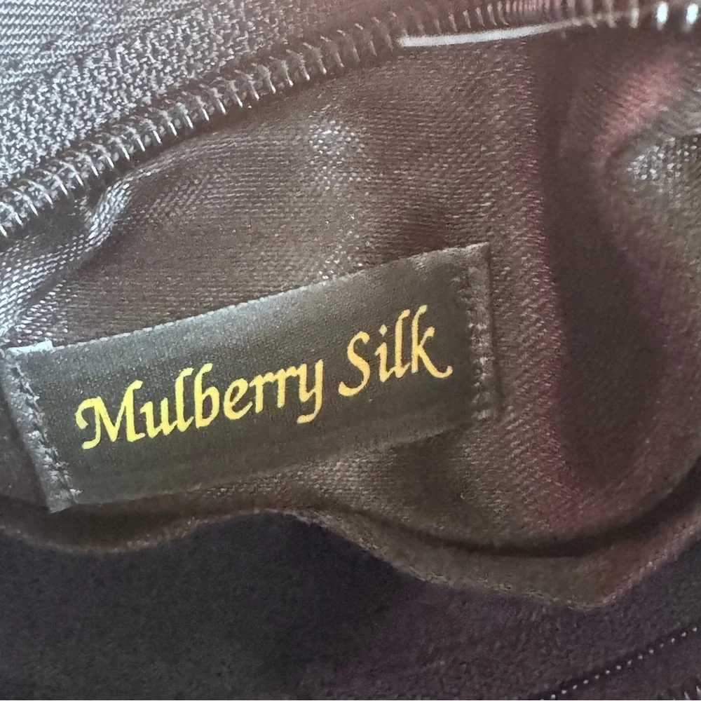 NWOT Blue and Navy mulberry Silk Tote Bag shape Purse